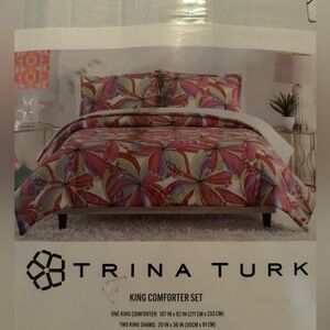 TRINA TURK king size comforter set! Rainbow beauty!